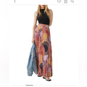 ba&sh Colorful Abstract Maxi Skirt